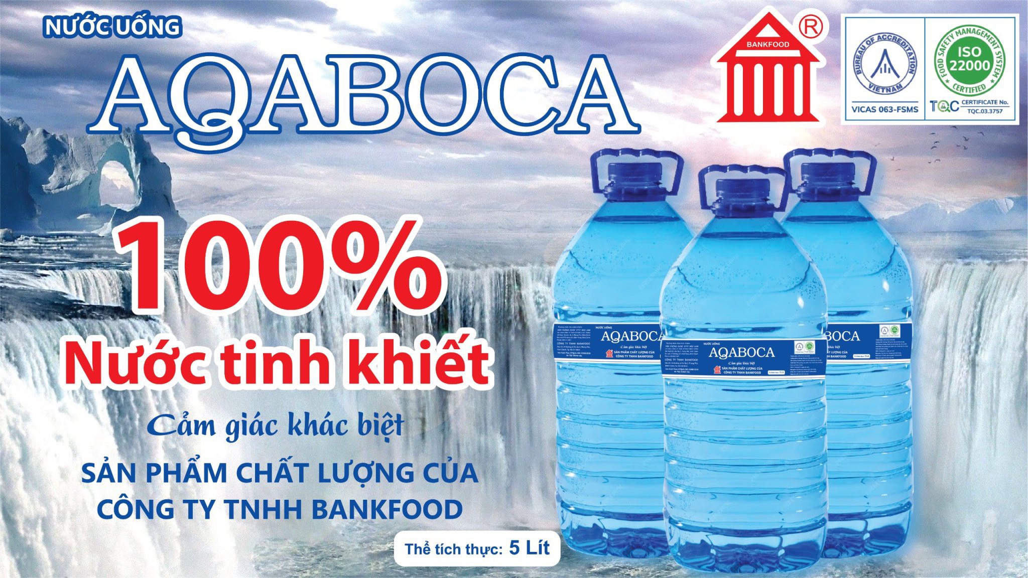 AQABOCA - 100% nước tinh khiết, mang lại cảm giác khác biệt